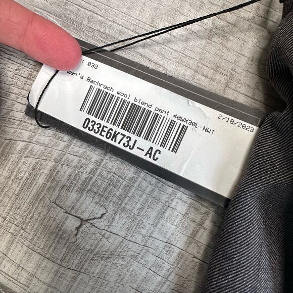 Bachrach Grey Wool Blend Double Pleat Dress Pant Mens 40x30 High Rise Cuffed Hem - Picture 10 of 10